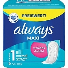 Fragrances, Perfumes, Cosmetics Sanitary Pads without Wings, 9 pcs - Always Maxi Normal