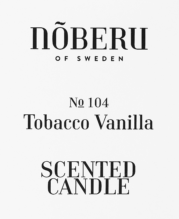 Noberu Of Sweden №104 Tobacco-Vanilla - Perfumed Candle in Glass — photo N2