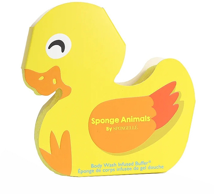 Reusable Foaming Bath Sponge for Kids 'Duck' - Spongelle Animals Sponge Duck Body Wash Infused Buffer — photo N2