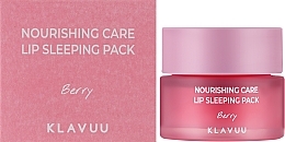Berry Night Lip Mask - Klavuu Nourishing Care Lip Sleeping Pack Berry — photo N2