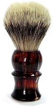 Fragrances, Perfumes, Cosmetics Shaving Brush with Badger Fiber, plastic, black-brown - Golddachs Silver Tip Badger Plastic Tortie Havanna