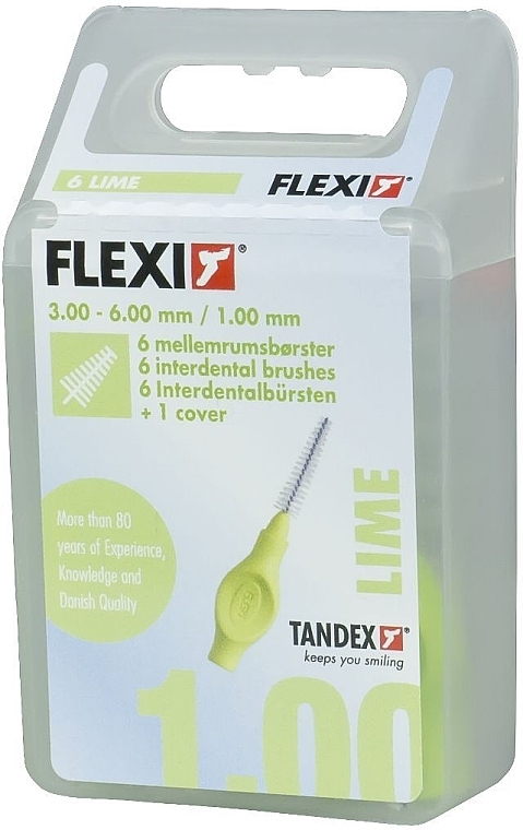 Interdental Brush, 1.20 mm, Lime, Pack of 6 - Tandex Flexi — photo N3