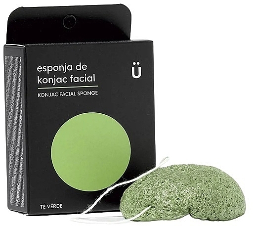 Green Tea Face Cleansing Sponge - NaturBrush Konjac Facial Sponge Green Tea — photo N1