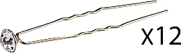 Fragrances, Perfumes, Cosmetics Hair Pins, FA-5713, golden, 12 pcs - Donegal