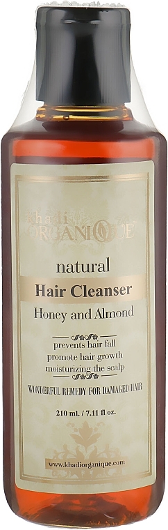 Natural Herbal Ayurvedic Shampoo "Honey & Almond" - Khadi Organique Hair Cleanser Honey And Almond — photo N6