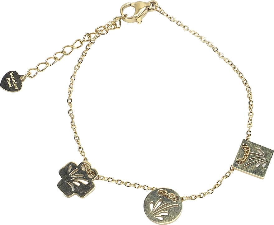 Women Bracelet, square, circle and cross, gold - Lolita Accessoires — photo N1
