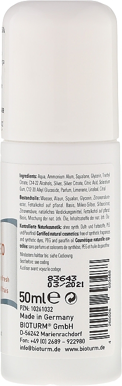 Roll-On Antiperspirant-Deodorant "Fresh" - Bioturm Silver Intensiv Fresh Deo Roll-On No.32 — photo N2