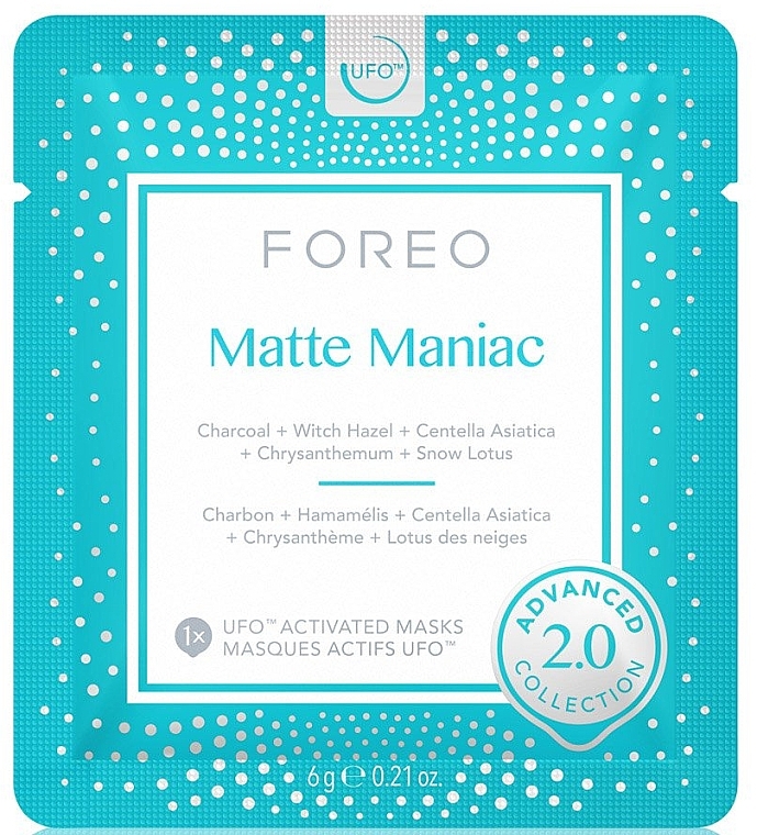 Cleansing UFO Face Mask for Oily Skin - Foreo UFO Matte Maniac 2.0 Advanced Collection Activated Mask — photo N1