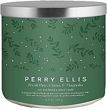 Fragrances, Perfumes, Cosmetics Scented Candle - Perry Ellis Fresh Cut Pine Citrus & Magnolia Fine Fragrance Candle