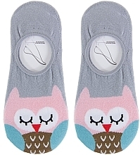 Fragrances, Perfumes, Cosmetics Women's Short Socks, Owl, Grey - Moraj