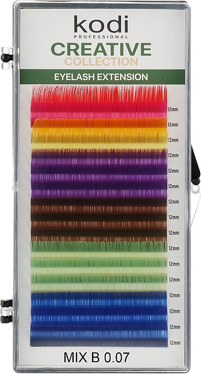 Creative Collection B 0.07 Colored False Eyelashes (16 rows: 12 mm) - Kodi Professional — photo N1