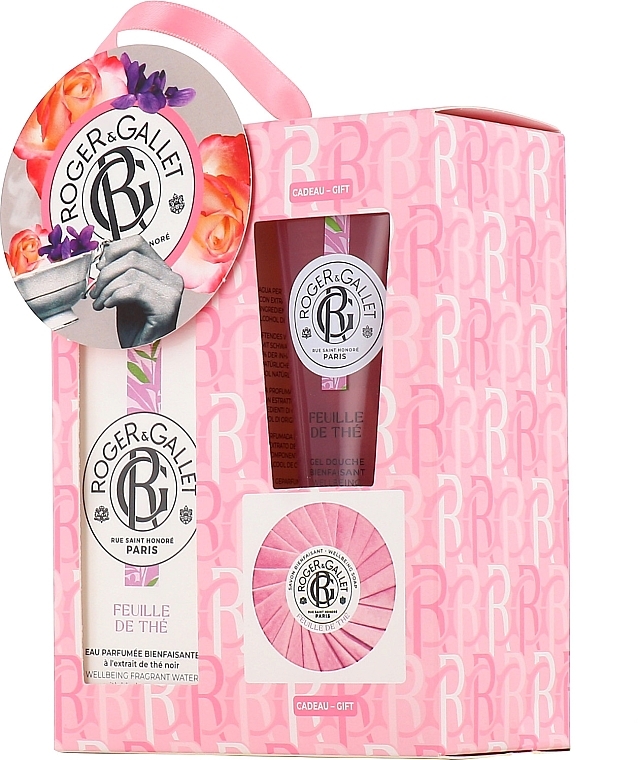 Roger&Gallet Feuille de The - Set (aroma/water/100ml + sh/gel/50ml + soap/50g) — photo N2