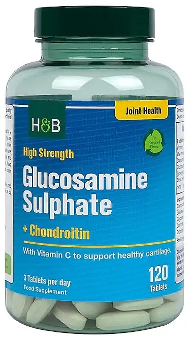Food Supplement 'Glucosamine + Chondroitin', 1100mg - Holland & Barrett High Strength Glucosamine Sulphate & Chondroitin — photo N1