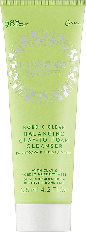 Cleansing Cream Foam - Lumene Nordic Clear Balancing Clay-To-Foam Cleanser — photo N2