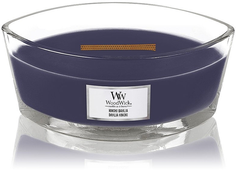 Scented Candle in Glass - Woodwick Candle Hinoki Dahlia Ellipse  — photo N2