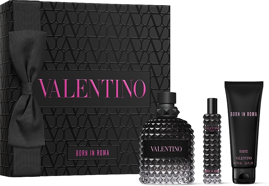 Valentino Uomo Born In Roma - Set (edt/100ml+edt/15ml+sh/gel/75ml) — photo N1