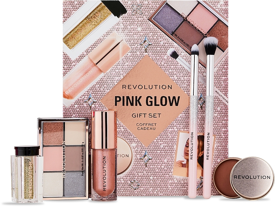 セット、５アイテム - Makeup Revolution Pink Glow Get The Look Gift Set — photo N1