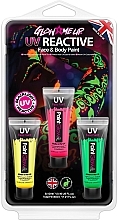 Neon Face Paint Set - PaintGlow Glow Me Up UV Reaction Face & Body (paint/3x12ml) — photo N1