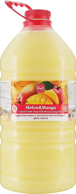 Liquid Cream Soap "Melon & Mango" - Bioton Cosmetics Active Fruits "Melon & Mango" Soap — photo N3