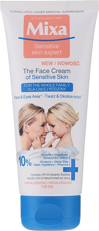 Face Cream for Sensitive Skin - Mixa Sensitive Skin Expert Face Cream Of Sensative Skin — photo N1