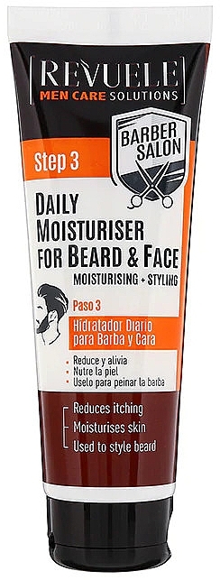 Moisturizing Beard & Face Cream - Revuele Men Care Barber Daily Moisturizer Beard & Face — photo N1