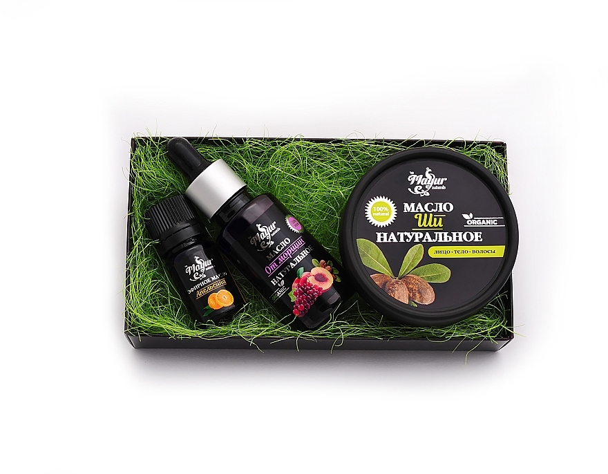 Anti-Aging Gift Set 'Shea Butter & Orange' - Mayur (oil/50ml + oil/30ml + oil/5ml) — photo N2