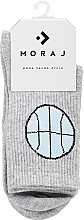 Fragrances, Perfumes, Cosmetics Women High Socks with Wide Cuffs and Funny Pattern, 1 pair, grey with ball - Moraj