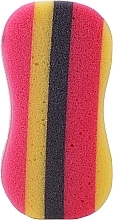 Fragrances, Perfumes, Cosmetics Shower Sponge 6047, black-yellow-pink - Donegal