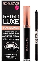 Fragrances, Perfumes, Cosmetics Set - Makeup Revolution Retro Luxe Kiss of Death Lip Kit (lip/liner/1g + lipstick/5,5ml)