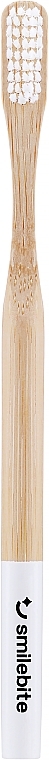 Bamboo Toothbrush with Nylon Bristles, white - Smilebite Bamboo Toothbrush With Nylon Bristles — photo N1