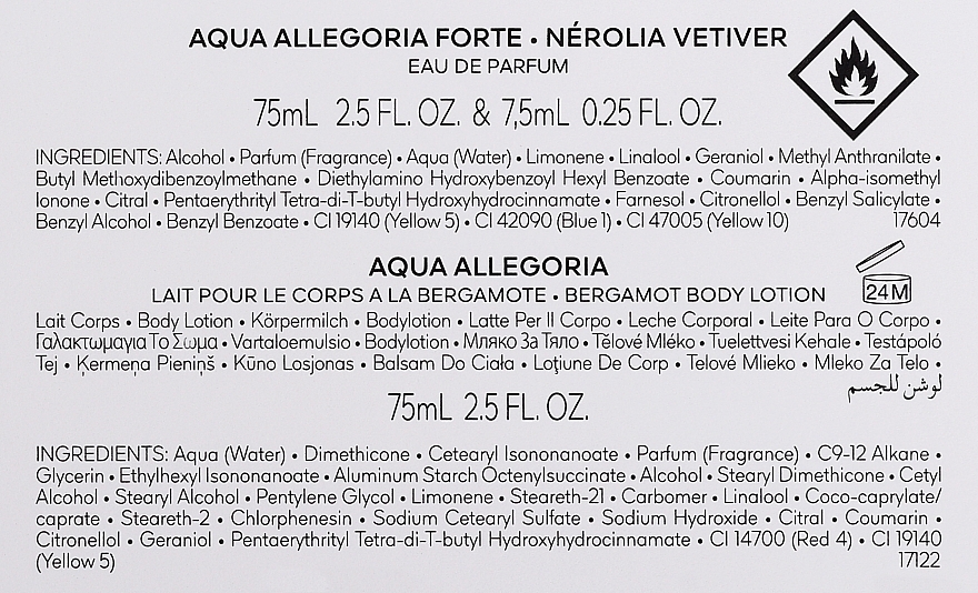 Guerlain Aqua Allegoria Forte Nerolia Vetiver - Set (edp/75 ml + b/lot/75ml + edp/7.5 ml) — photo N4