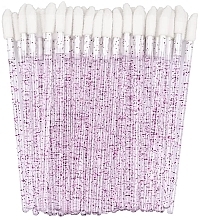 Lip Gloss Applicators in Case, white with pink glitter - Clavier  — photo N2