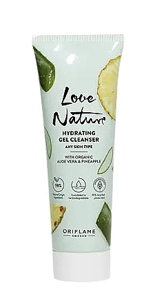 オーガニックアロエとパイナップルを配合した保湿クレンジングジェル - Oriflame Love Nature Hydrating Gel Cleanser — photo N1