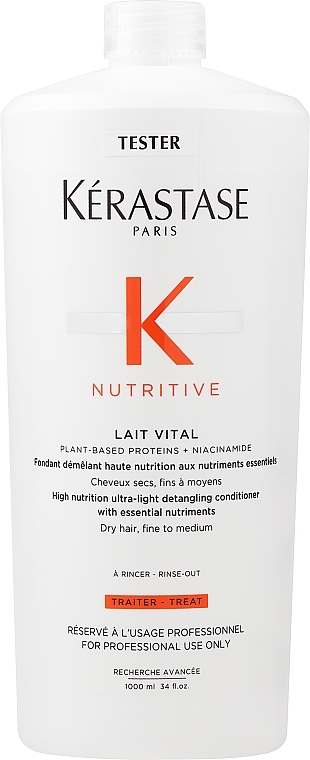 Nourishing Ultra-Lightweight Conditioner, with dispenser - Kerastase Nutritive Lait Vital Plant-Based Proteins+Niacinamide Nourishing Ultra-Light Detangling Conditioner (tester) — photo N1