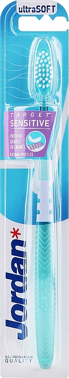 Toothbrush for Sensitive Teeth and Gums, ultra-soft, green with a pattern - Jordan Target Sensitive — photo N1