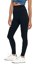 Women's High-Waisted Ribbed Leggings, Black - Moraj — photo N2