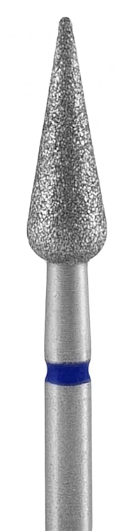 Pear Diamond Nail Drill Bit, blue, diameter 4 mm, working part 12 mm - Staleks Pro — photo N1