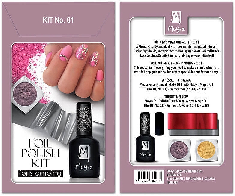 Foil Stamping Set #1 - Moyra Foil Polish Kit For Stamping — photo N1