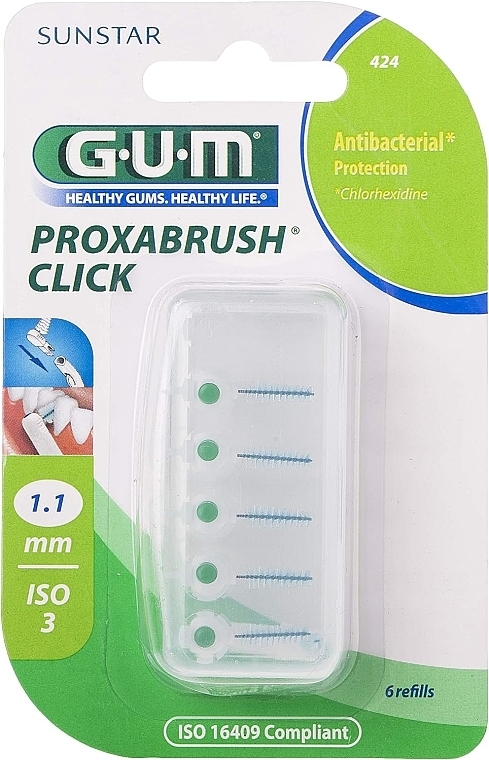 Interdental Brush, 1.1 mm - G.U.M Proxabrush Click — photo N1