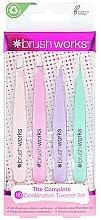 Fragrances, Perfumes, Cosmetics Pastel Tweezers Set - Brushworks The Complete HD Combination Tweezer Set Pastel