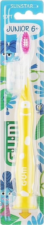 Toothbrush "Junior Monster", yellow - G.U.M Toothbrush — photo N1