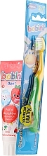 Fragrances, Perfumes, Cosmetics Set with Yellow & GreenToothbrush - Bobini 1-6 (toothbrush + toothpaste/75ml)