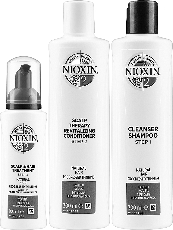 Set - Nioxin Hair System 2 Kit (shmp/300ml + cond/300ml + mask/100ml) — photo N2