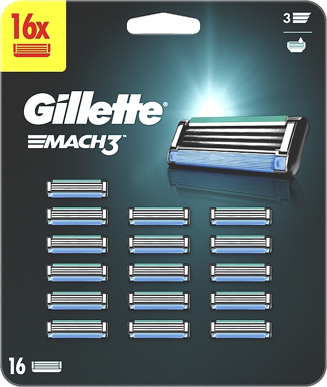 Replaceable Shaving Razors, 16 pcs - Gillette Mach 3 — photo N1