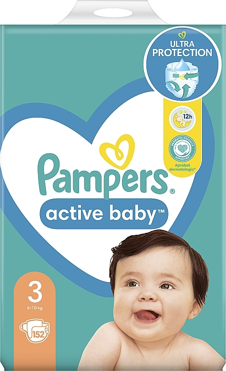 Diapers 'Active Baby' 3 (6-10 kg), 152 pcs - Pampers — photo N22