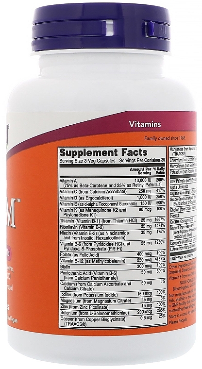 Men Superior Multi Vitamins, capsules - Now Foods Adam Superior Men's Multi — photo N3