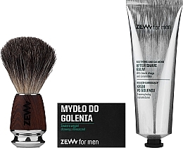 Set - Zew For Men Shaving Kit (soap/85ml + ash/balm/80ml + sh/brush/1pcs) — photo N2