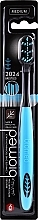 Toothbrush, medium, black-blue - Biomed 2024 Black Medium Toothbrush — photo N1