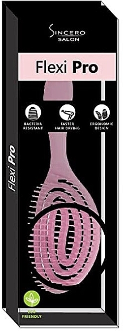 Hair Brush, pink - Sincero Salon FlexiPro Hair Brush Pink — photo N2