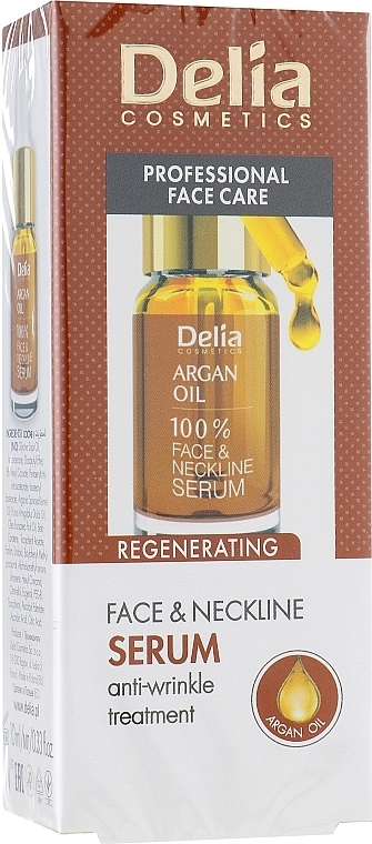 Argan Oil Face and Neckline Anti-Wrinkle Rejuvenating Intensive Serum - Delia Face Care Argan Oil Face Neckline Intensive Serum — photo N1